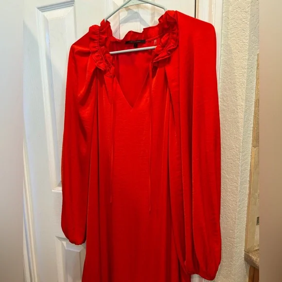 Kobi Halperin Torrence Tiered Midi-Dress Midi Dress Long Balloon Sleeves Ruffles - Picture 10 of 13